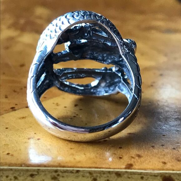 Sterling Silver Dragon Ring - Picture 4 of 8